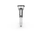 Emerald Cut Three Stone Engagement Ring Setting for a Black Center | Basket Prong Heads | Sterling Silver