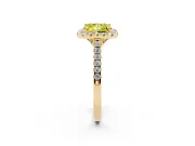 Princess Cut Raised Halo Engagement Ring Setting for a Fancy Yellow Lab-Grown Diamond | Yellow Gold