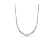 Round Lab-Grown Diamond Graduated Tennis Necklace | Polished Bead Back | White Gold