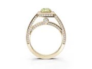 Radiant Cut Sectioned Halo Engagement Ring Setting for a Fancy Yellow Lab-Grown Diamond | Yellow Gold