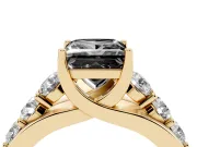 Princess Cut Engagement Ring Setting for a Black Center | Yellow Gold