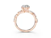 Round Twisted Vine Engagement Ring Setting | Marquise Side Stones | Rose Gold
