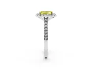 Emerald Cut Halo Engagement Ring Setting for a Fancy Yellow Lab-Grown Diamond | Tapered Band | Platinum