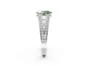 Oval Split Shank Pavé Engagement Ring Setting for a Fancy Green Lab-Grown Diamond | Platinum
