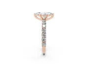 Marquise Shared Prong Engagement Ring Setting | Two-Row Band | Rose Gold