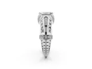 Emerald Cut Diamond Vintage-Inspired Milgrain Ring Set in Silver with Accent Split Shank