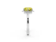 Radiant Cut Petal Halo Engagement Ring Setting for a Fancy Yellow Lab-Grown Diamond | Sterling Silver