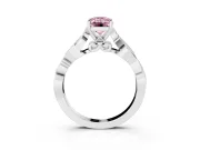 Emerald Cut Vine Engagement Ring Setting for a Fancy Pink Lab-Grown Diamond | Sterling Silver