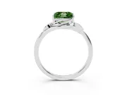 Princess Cut Leaf Bypass Solitaire Engagement Ring Setting for a Fancy Green Lab-Grown Diamond | Platinum