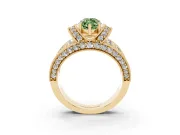 Marquise Vintage Pave Engagement Ring Setting for a Fancy Green Lab-Grown Diamond | Milgrain Edges | Yellow Gold