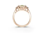 Marquise Halo Engagement Ring Setting for a Fancy Yellow Lab-Grown Diamond | Graduated Channel Band | Rose Gold