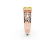 Radiant Cut Half Bezel Engagement Ring Setting for a Fancy Yellow Lab-Grown Diamond | Channel Band | Rose Gold