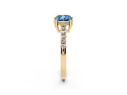 Cushion Cut Engagement Ring Setting for a Fancy Blue Lab-Grown Diamond | Yellow Gold - Design NV-24649