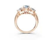 Marquise Three Stone Engagement Ring Setting for a Fancy Blue Lab-Grown Diamond | Tapered Pave Band | Rose Gold