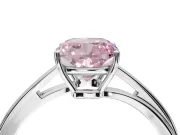 Cushion Cut Bypass Solitaire Engagement Ring Setting for a Fancy Pink Lab-Grown Diamond | White Gold