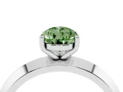 Pear-Shaped Knife-Edge Engagement Ring Setting for a Fancy Green Lab-Grown Diamond | White Gold