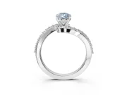 Pear-Shaped Bypass Pavé Engagement Ring Setting for a Fancy Blue Lab-Grown Diamond | White Gold