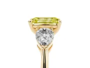 Emerald Cut 3-Stone Engagement Ring Setting for a Fancy Yellow Lab-Grown Diamond | Yellow Gold