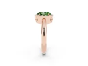 Oval Halo Engagement Ring Setting for a Fancy Green Lab-Grown Diamond | Plain Band | Rose Gold