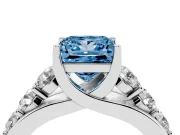 Princess Cut Engagement Ring Setting for a Fancy Blue Lab-Grown Diamond | White Gold - Design NV-24645