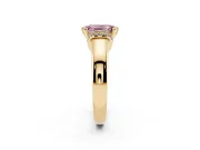 Emerald Cut Pavé Collar Engagement Ring Setting for a Fancy Pink Lab-Grown Diamond | Yellow Gold