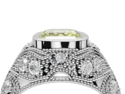 Asscher Cut Vintage Bezel Engagement Ring Setting for a Fancy Yellow Lab-Grown Diamond | Platinum