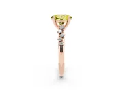 Oval Graduated Accent Engagement Ring Setting for a Fancy Yellow Lab-Grown Diamond | Rose Gold