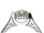 Pear-Shaped Engagement Ring Setting for a Fancy Green Lab-Grown Diamond | Sterling Silver - Design NV-24586