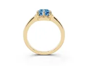 Cushion Cut Petal Halo Engagement Ring Setting for a Fancy Blue Lab-Grown Diamond | Yellow Gold