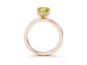 Fancy Yellow Princess Cut Diamond Solitaire Ring Set in Rose gold with Thin Band and Prong Setting