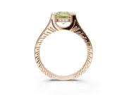 Emerald Cut Vintage Cathedral Engagement Ring Setting for a Fancy Yellow Lab-Grown Diamond | Carved Band | Rose Gold