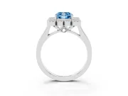 Cushion Cut Halo Engagement Ring Setting for a Fancy Blue Lab-Grown Diamond | Sterling Silver - Design NV-24775
