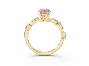 Oval Twisted Vine Engagement Ring Setting for a Fancy Pink Lab-Grown Diamond | Yellow Gold