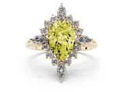 Pear-Shaped Engagement Ring Setting for a Fancy Yellow Lab-Grown Diamond | Yellow Gold - Design NV-24790