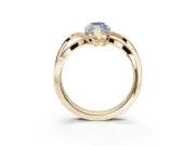 Marquise Bypass Solitaire Engagement Ring Setting for a Fancy Blue Lab-Grown Diamond | Pavé Strands | Yellow Gold