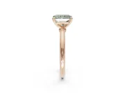 Radiant Cut Solitaire Engagement Ring Setting for a Fancy Green Lab-Grown Diamond | Tapered Plain Band | Rose Gold