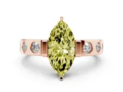 Marquise Tension Style Engagement Ring Setting for a Fancy Yellow Lab-Grown Diamond | Rose Gold