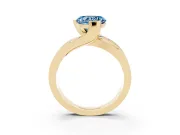 Heart-Shaped Graduated Bypass Engagement Ring Setting for a Fancy Blue Lab-Grown Diamond | Split Shank | Yellow Gold