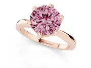 Round Tapered Solitaire Engagement Ring Setting for a Fancy Pink Lab-Grown Diamond | Claw Prong Head | Rose Gold
