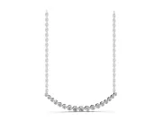 Round Lab-Grown Diamond Graduated Curved Bar Necklace | Shared Prongs | White Gold