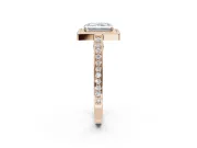 Radiant Cut Sectioned Halo Engagement Ring Setting for a Fancy Blue Lab-Grown Diamond | Rose Gold