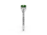 Cushion Cut Hidden Halo Pave Engagement Ring Setting for a Fancy Green Lab-Grown Diamond | Claw Prongs | White Gold