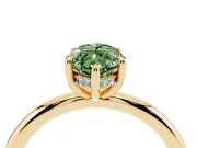 Marquise Hidden Halo Ring Setting for a Fancy Green Lab-Grown Diamond | Yellow Gold