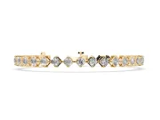 Princess Cut Diamond Tennis Bracelet Set in Yellow gold with Square Prong Setting
