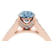 Pear-Shaped Graduated Pavé Engagement Ring Setting for a Fancy Blue Lab-Grown Diamond | Rose Gold