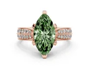 Marquise Milgrain Solitaire Engagement Ring Setting for a Fancy Green Lab-Grown Diamond | Rose Gold
