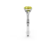 Round Pave Solitaire Engagement Ring Setting for a Fancy Yellow Lab-Grown Diamond | Sweeping Shoulders | White Gold