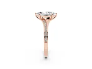 Marquise Pave Solitaire Engagement Ring Setting | Sweeping Shoulders | Rose Gold