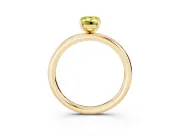 Fancy Yellow Emerald Cut Diamond Solitaire Ring Set in Yellow gold with Prong Setting on a Polished Plain Band