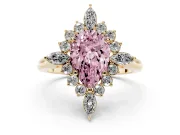 Pear-Shaped Engagement Ring Setting for a Fancy Pink Lab-Grown Diamond | Yellow Gold - Design NV-24790